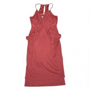 BCBGeneration Women’s Size L Brown Midi Dress Sleeveless Stretchy Side Slits GUC